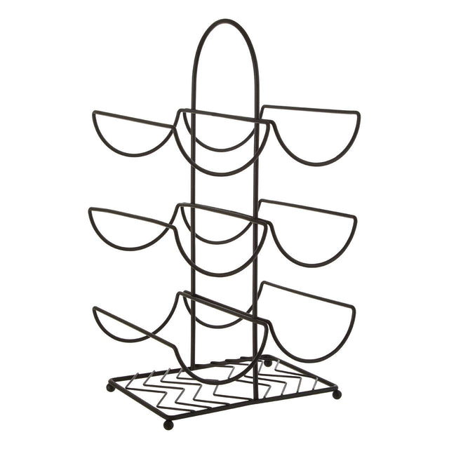 Vertex Black Powder Coat 6 Bottle Wine Rack