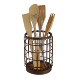 Vertex Round Bronze Coated Utensil Holder