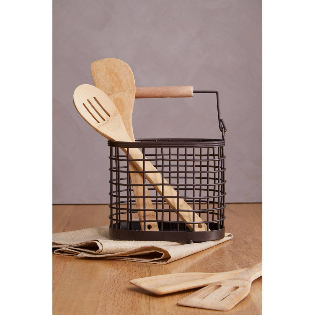 Vertex Oval Bronze Coated Utensil Holder