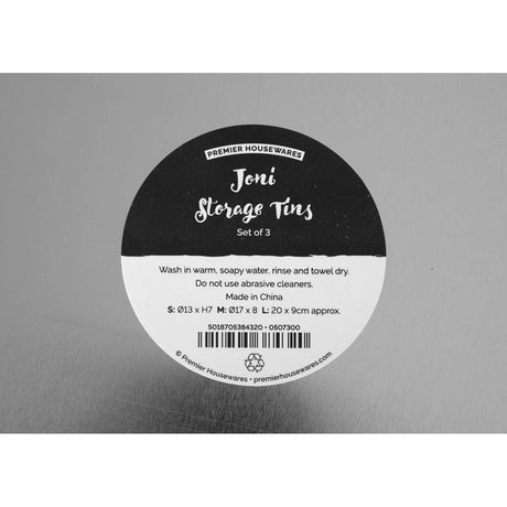Set of Three Joni Storage Tins