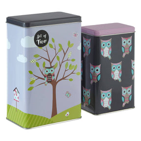 Happy Owls Storage Canisters - Set of 2