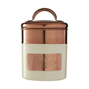 Prescott Cream And Copper Coffee Canister