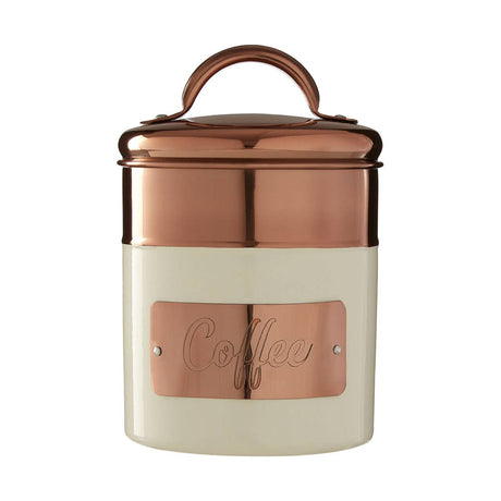 Prescott Cream And Copper Coffee Canister