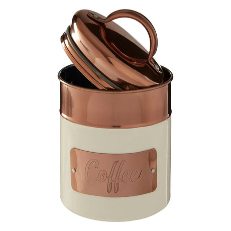 Prescott Cream And Copper Coffee Canister
