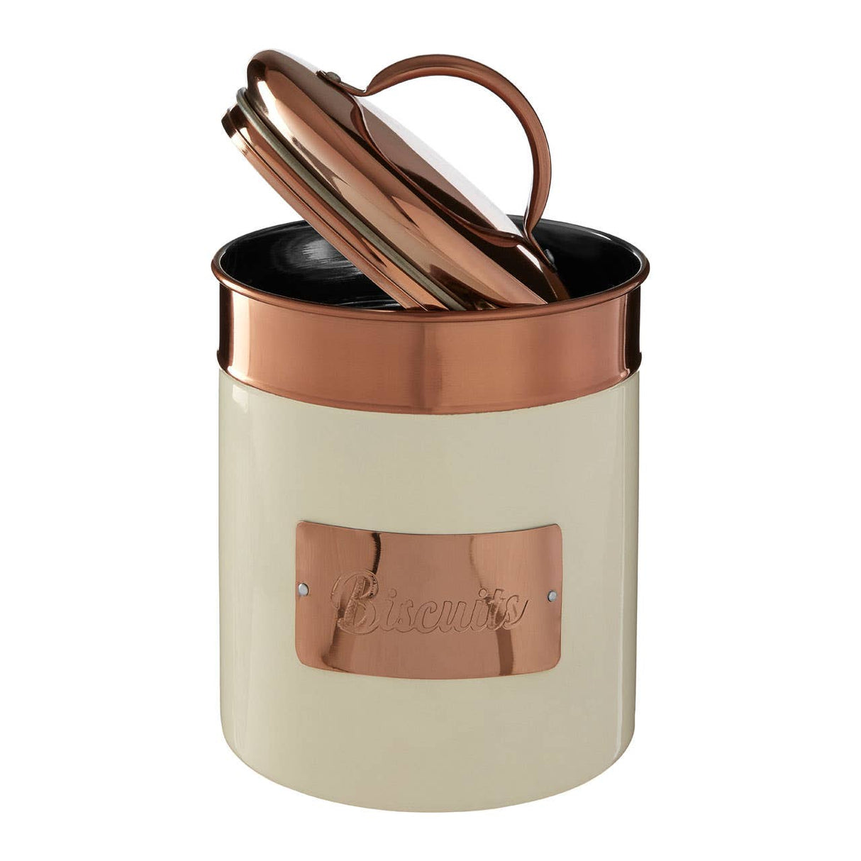 Prescott Cream And Copper Biscuit Canister