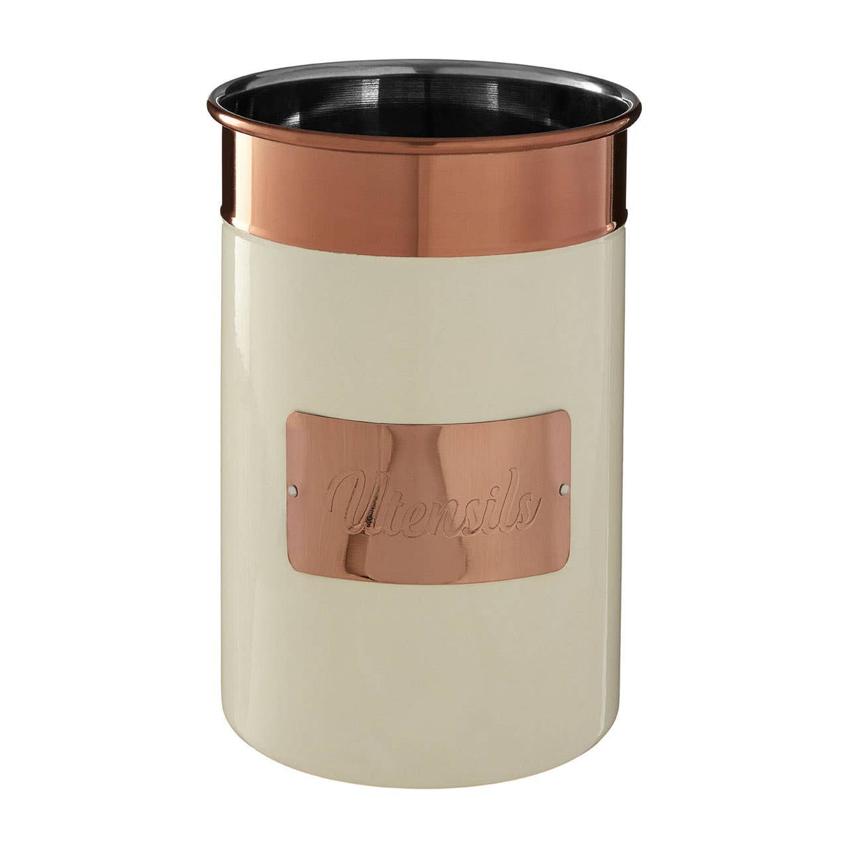 Prescott Cream And Copper Utensil Holder