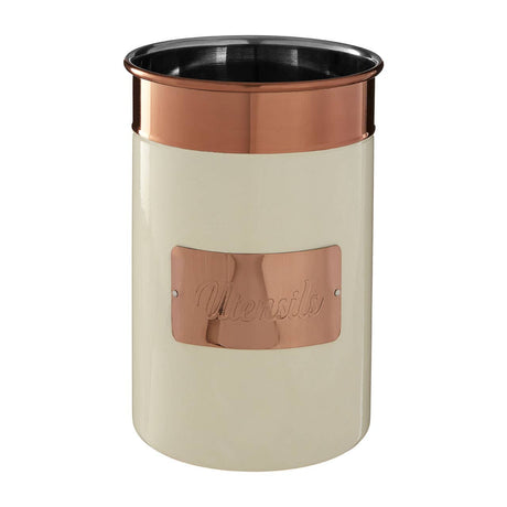 Prescott Cream And Copper Utensil Holder