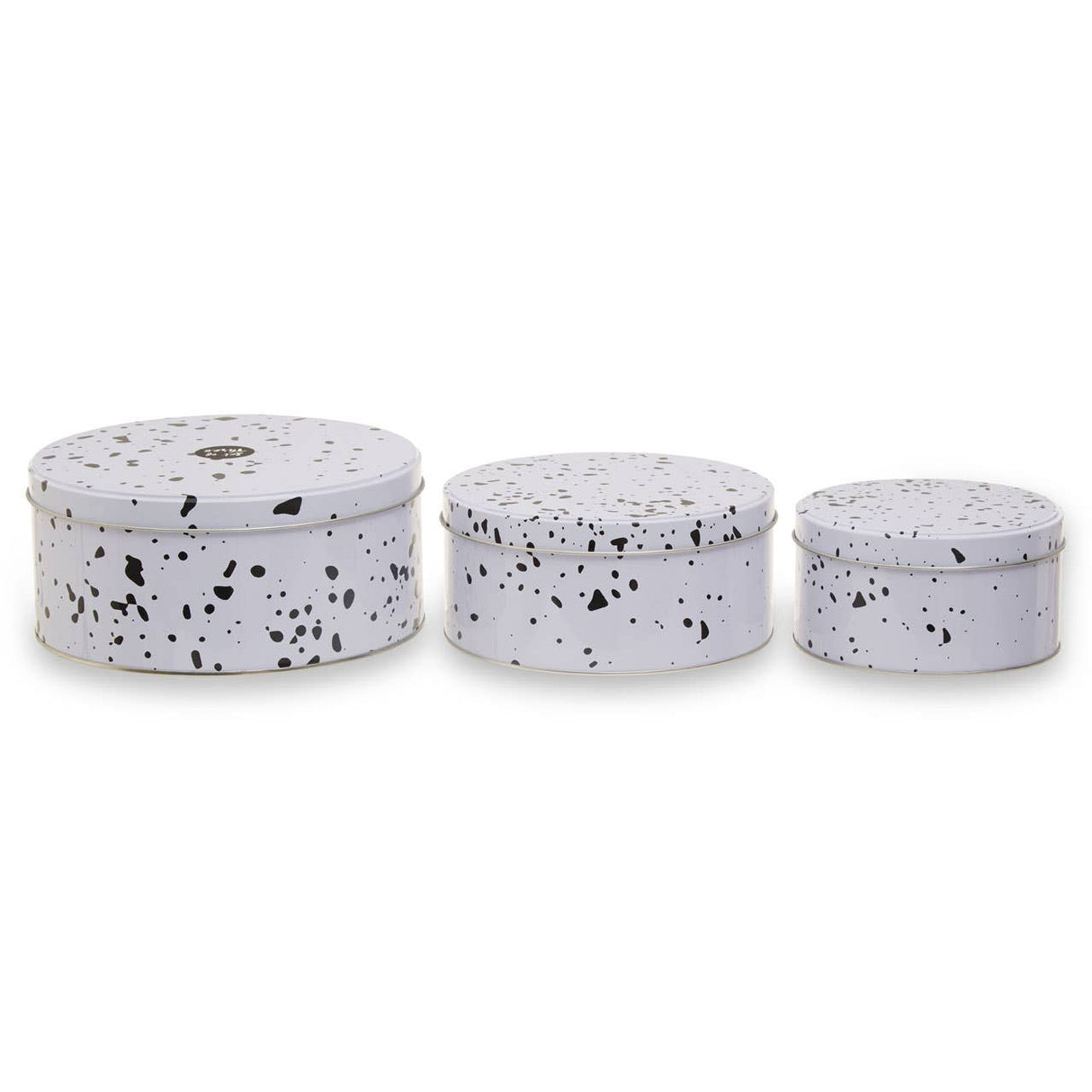 Set Of Three Speckled Storage Tins