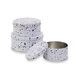 Set Of Three Speckled Storage Tins