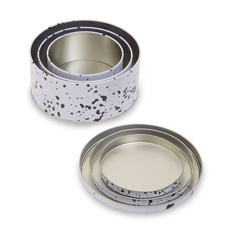 Set Of Three Speckled Storage Tins