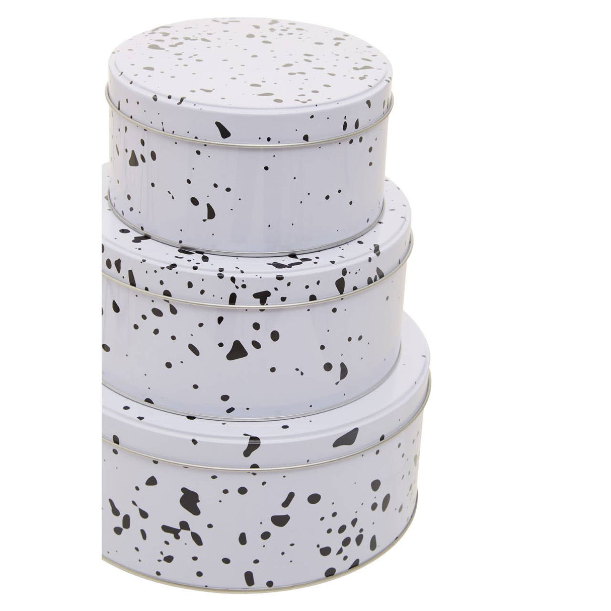 Set Of Three Speckled Storage Tins