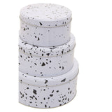 Set Of Three Speckled Storage Tins