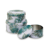 Set Of Three Palm Storage Tins