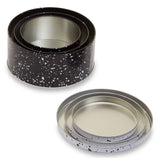 Set Of Three Black And White Storage Tins