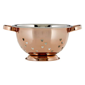 Rose Gold Hearts Design Colander