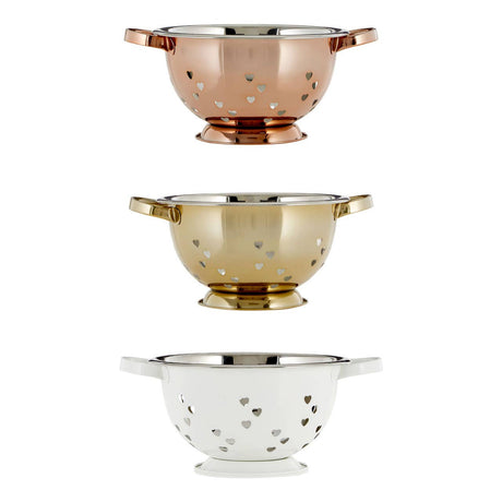 Rose Gold Hearts Design Colander