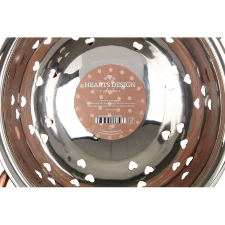 Rose Gold Hearts Design Colander
