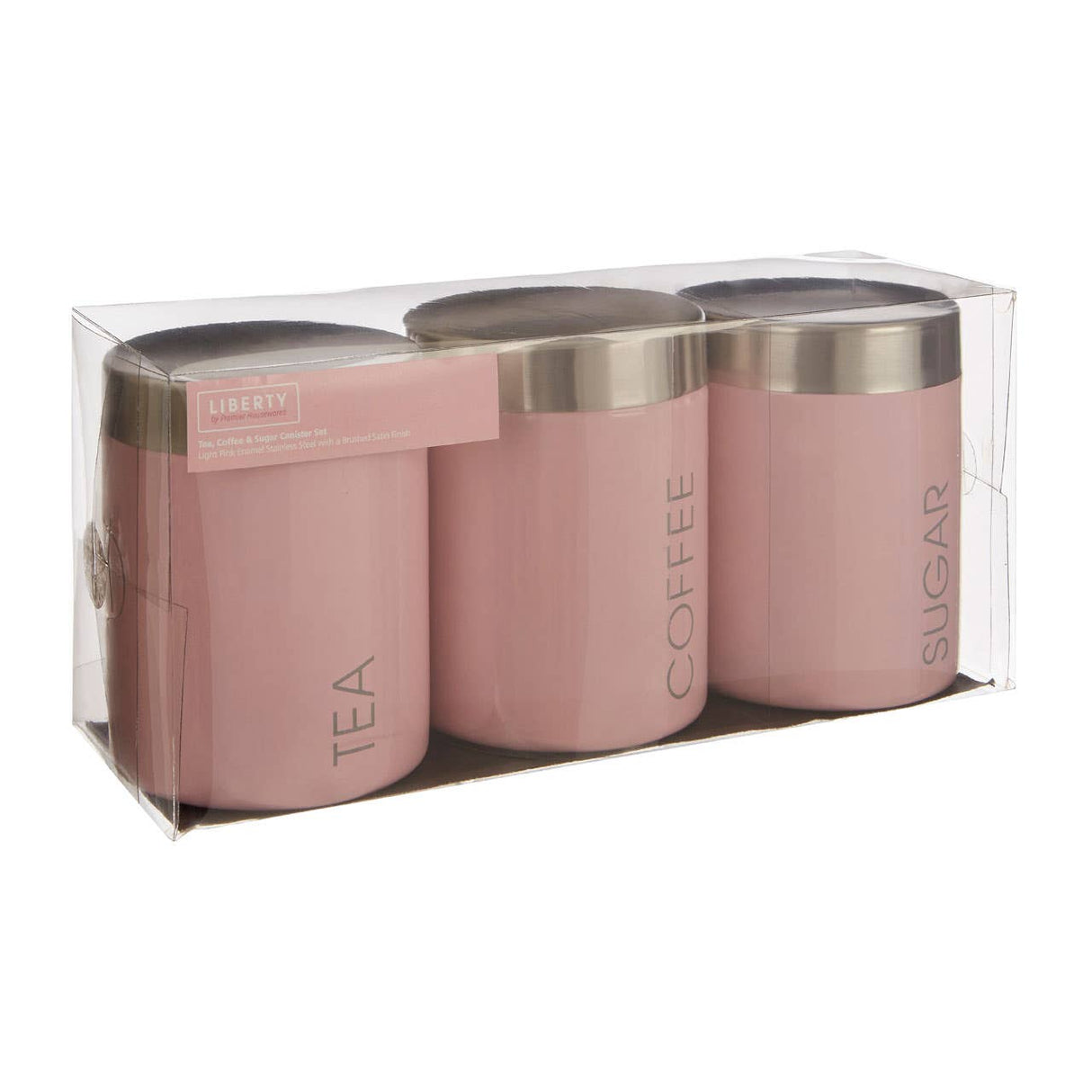 Liberty Light Pink Enamel Canisters