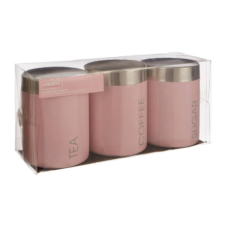 Liberty Light Pink Enamel Canisters
