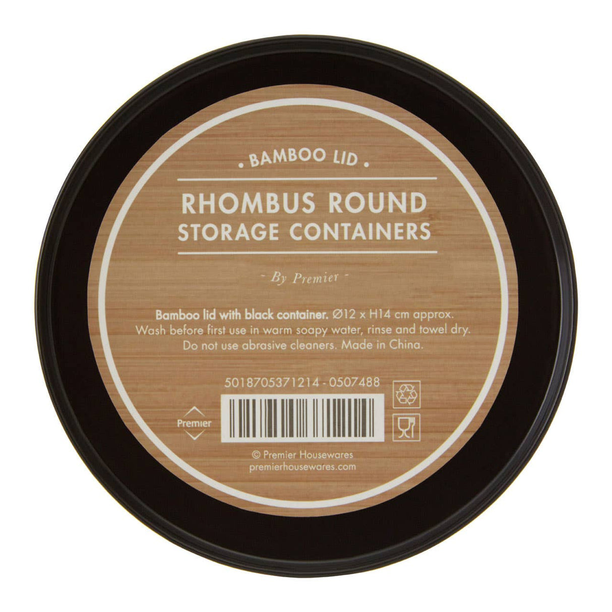 Rhombus Black Small Storage Canister