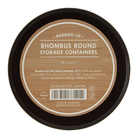 Rhombus Black Small Storage Canister