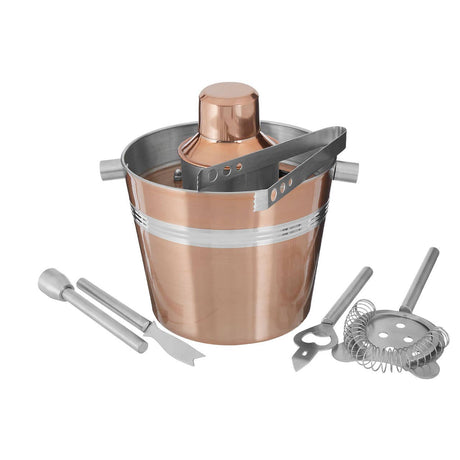 7Pc Bar Set With Rose Gold Finish