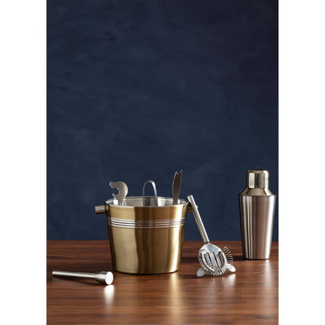 7Pc Bar Set With Brushed Gold Finish