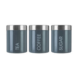 Grey Enamel Liberty Canisters - Set of 3