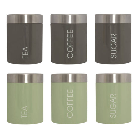 Grey Enamel Liberty Canisters - Set of 3