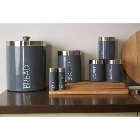 Grey Enamel Liberty Canisters - Set of 3