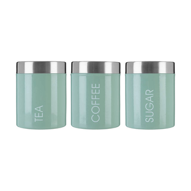 Pistachio Enamel Liberty Canisters - Set of 3