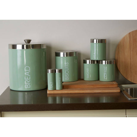 Pistachio Enamel Liberty Canisters - Set of 3