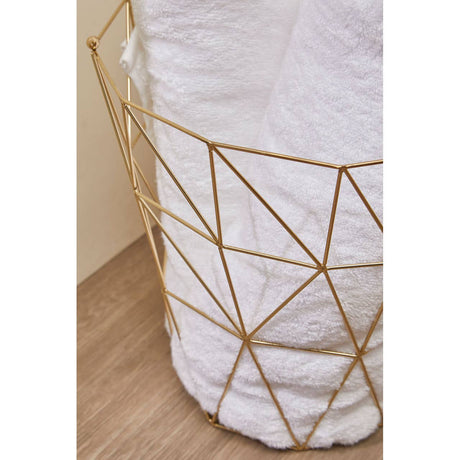 Vertex Gold Finish Tall Storage Basket