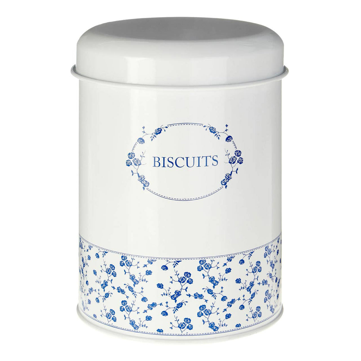 Blue Rose Biscuit Canister