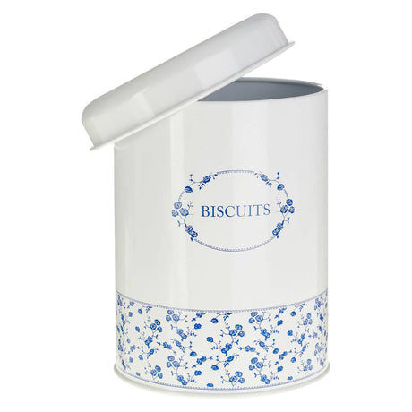 Blue Rose Biscuit Canister
