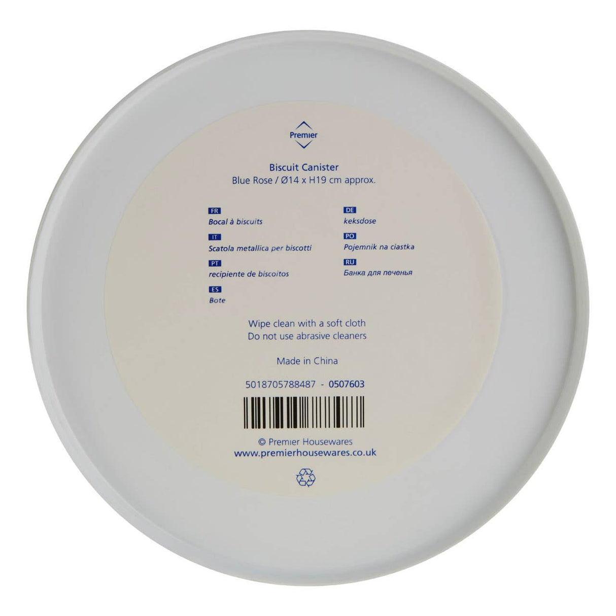 Blue Rose Biscuit Canister