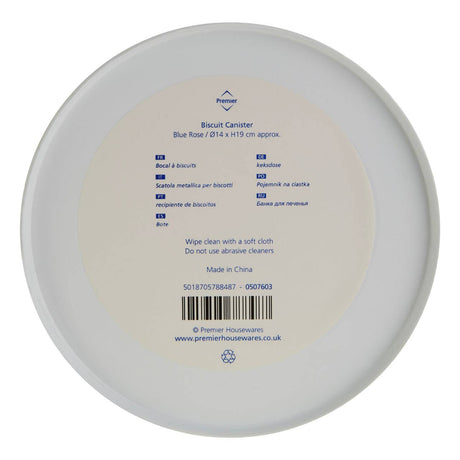 Blue Rose Biscuit Canister