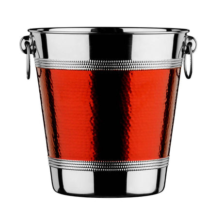 Hammered Red Band Wine Bucket
