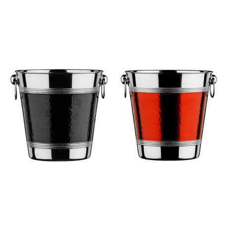 Hammered Black Band Wine Bucket