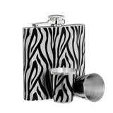 Zebra Design Hip Flask Set