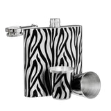 Zebra Design Hip Flask Set