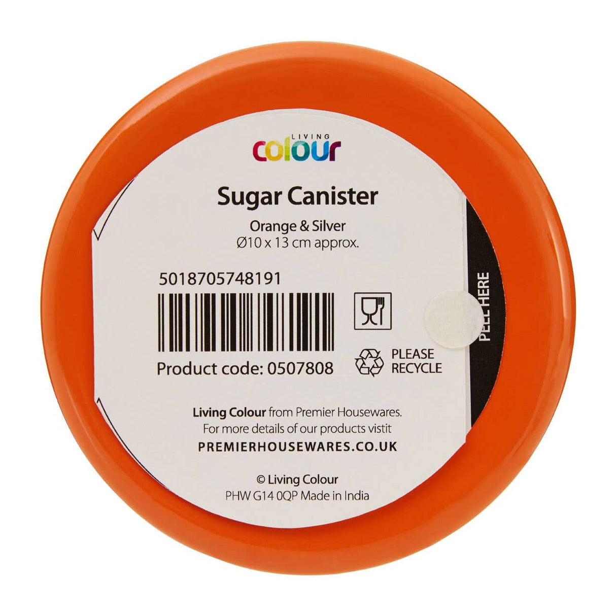Orange Enamel Sugar Canister