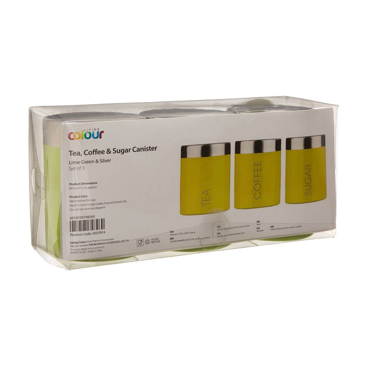 Lime Green Enamel Tea Coffee & Sugar Set