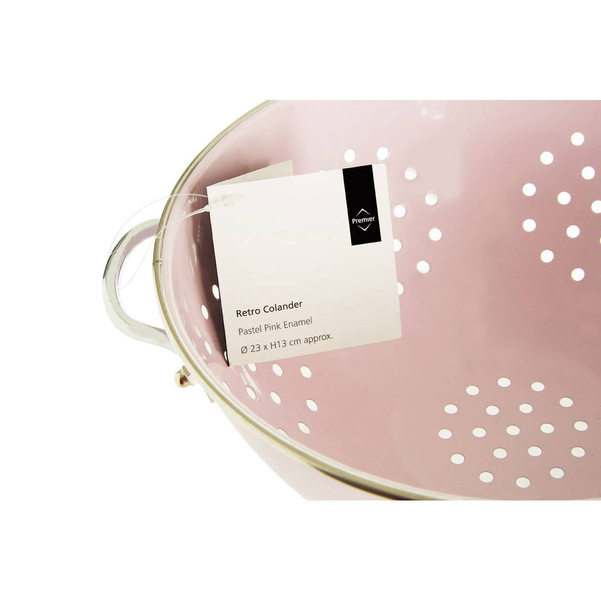 Pastel Pink Enamel Retro Colander