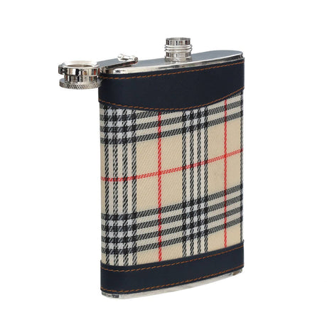Cream Tartan Hip Flask