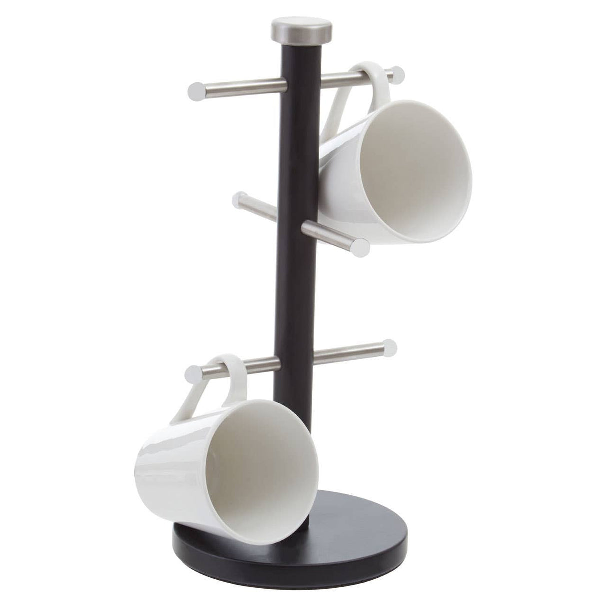 Matt Black and Metal 6 Cup Mug Tree