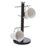 Matt Black and Metal 6 Cup Mug Tree