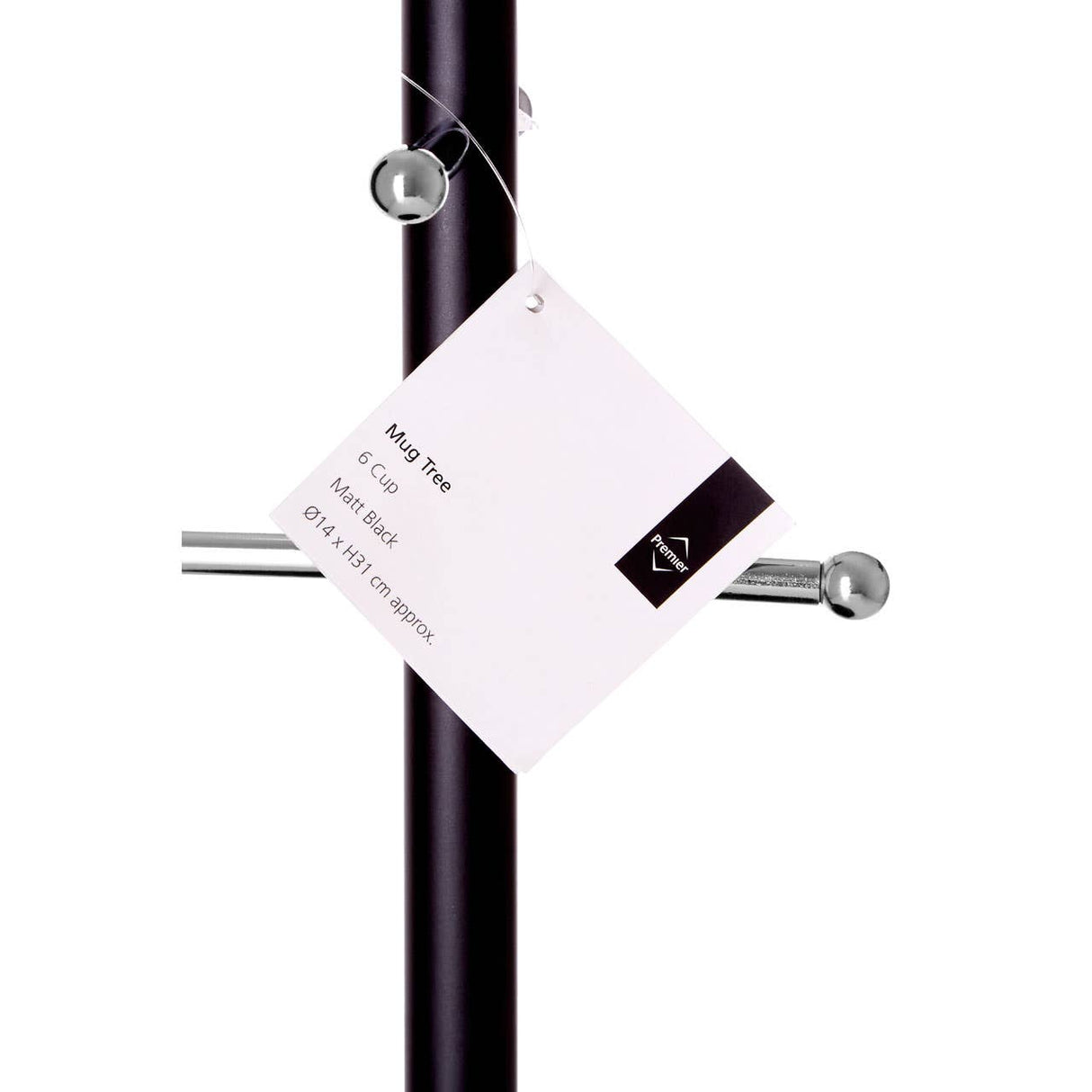 Matt Black and Metal 6 Cup Mug Tree