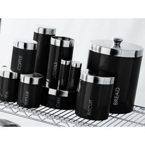 Black Enamel Biscuit Canister
