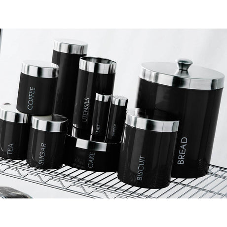Black Enamel Biscuit Canister